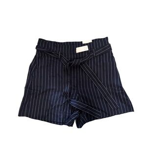 White House Black Market High Waist Navy Pinstripe Shorts